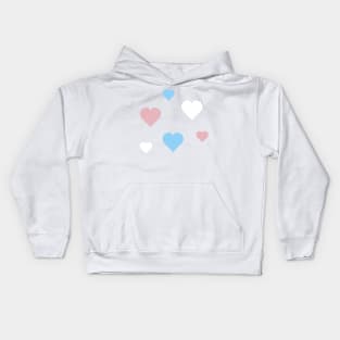 Trans Pride Hearts Pixel Art Kids Hoodie